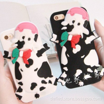 New Design Moshino 3D Cartoon Cattle Cow Silicon Back Cover Case for iPhone4g 5g